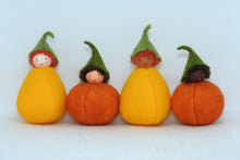 Pumpkin Puck Doll – 2.5" & 3.5" Handmade Felt Waldorf Decorations by Ambrosius