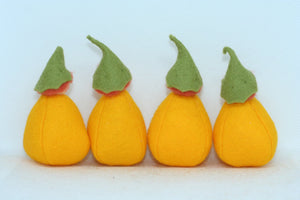 Pumpkin Puck Doll – 2.5" & 3.5" Handmade Felt Waldorf Decorations by Ambrosius