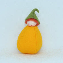Handmade Pumpkin Puck Doll by Ambrosius – Eco-Friendly Wool Felt Waldorf Toy from Eco Flower Fairies LLC