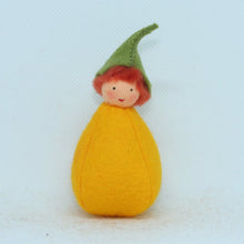 Handmade Pumpkin Puck Doll by Ambrosius – Eco-Friendly Wool Felt Waldorf Toy from Eco Flower Fairies LLC