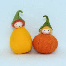 Handmade Pumpkin Puck Doll by Ambrosius – Eco-Friendly Wool Felt Waldorf Toy from Eco Flower Fairies LLC