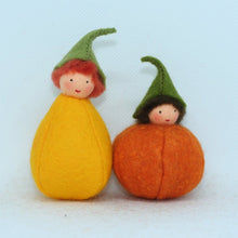 Handmade Pumpkin Puck Doll by Ambrosius – Eco-Friendly Wool Felt Waldorf Toy from Eco Flower Fairies LLC