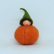 Handmade Pumpkin Puck Doll by Ambrosius – Eco-Friendly Wool Felt Waldorf Toy from Eco Flower Fairies LLC