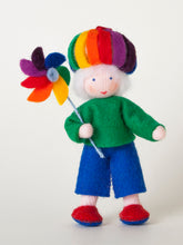 Handmade Rainbow Child Doll by Ambrosius – Eco-Friendly Wool Felt Waldorf Toy from Eco Flower Fairies LLC