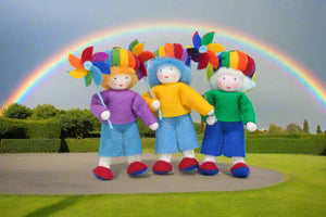 Handmade Rainbow Child Doll by Ambrosius – Eco-Friendly Wool Felt Waldorf Toy from Eco Flower Fairies LLC