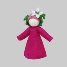 Raspberry Fairy Doll – 2.5" & 3" Handmade Felt Waldorf Decorations by Ambrosius