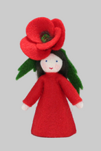 Red Poppy Fairy Doll – 2.5" Handmade Felt Waldorf Decoration by Ambrosius