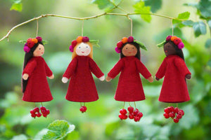 Handmade Redcurrant Fairy Doll by Ambrosius – Eco-Friendly Wool Felt Waldorf Toy from Eco Flower Fairies LLC