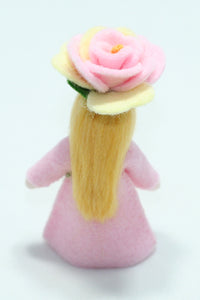 Rose Fairy Doll – 2.5", 3" & 3.5" Handmade Felt Waldorf Decorations by Ambrosius