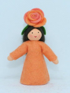 Handmade Rose Fairy Doll by Ambrosius – Eco-Friendly Wool Felt Waldorf Toy from Eco Flower Fairies LLC