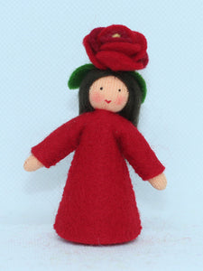 Handmade Rose Fairy Doll by Ambrosius – Eco-Friendly Wool Felt Waldorf Toy from Eco Flower Fairies LLC