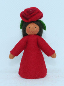Handmade Rose Fairy Doll by Ambrosius – Eco-Friendly Wool Felt Waldorf Toy from Eco Flower Fairies LLC