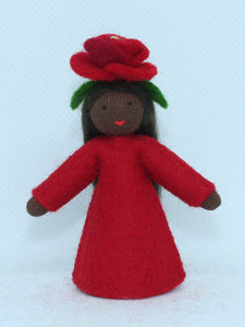 Handmade Rose Fairy Doll by Ambrosius – Eco-Friendly Wool Felt Waldorf Toy from Eco Flower Fairies LLC