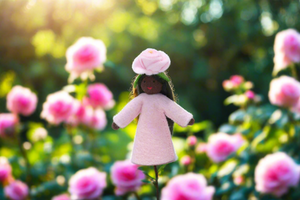 Rose Fairy Doll – 2.5", 3" & 3.5" Handmade Felt Waldorf Decorations by Ambrosius