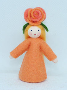 Handmade Rose Fairy Doll by Ambrosius – Eco-Friendly Wool Felt Waldorf Toy from Eco Flower Fairies LLC