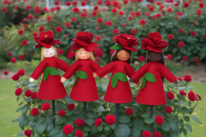 Rose Fairy Doll – 2.5", 3" & 3.5" Handmade Felt Waldorf Decorations by Ambrosius
