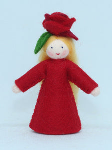 Handmade Rose Fairy Doll by Ambrosius – Eco-Friendly Wool Felt Waldorf Toy from Eco Flower Fairies LLC