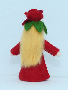 Rose Fairy Doll – 2.5", 3" & 3.5" Handmade Felt Waldorf Decorations by Ambrosius
