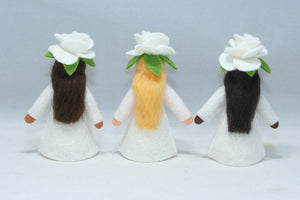 Rose Fairy Doll – 2.5", 3" & 3.5" Handmade Felt Waldorf Decorations by Ambrosius