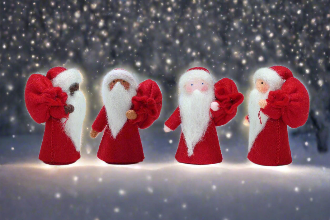 Handmade Santa Claus Doll by Ambrosius – Eco-Friendly Wool Felt Waldorf Toy from Eco Flower Fairies LLC