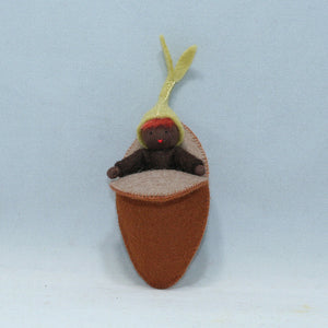 Handmade Seedling Baby Doll by Ambrosius – Eco-Friendly Wool Felt Waldorf Toy from Eco Flower Fairies LLC