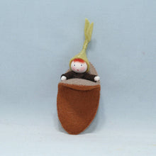 Seedling Baby with Seed Pod (2" miniature wrapped felt doll set)