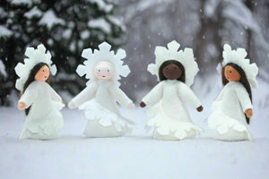 Handmade Snowflake Fairy Doll by Ambrosius – Eco-Friendly Wool Felt Waldorf Toy from Eco Flower Fairies LLC