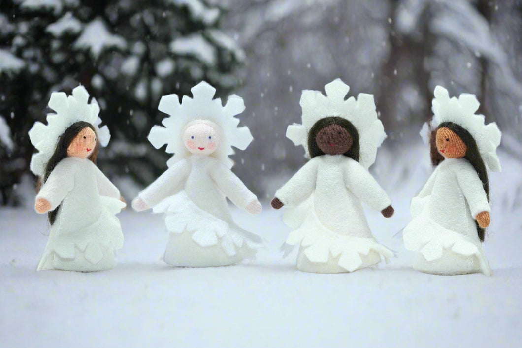 Handmade Snowflake Fairy Doll by Ambrosius – Eco-Friendly Wool Felt Waldorf Toy from Eco Flower Fairies LLC