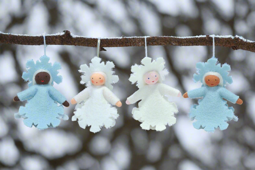 Handmade Snowflake Princess Doll by Ambrosius – Eco-Friendly Wool Felt Waldorf Toy from Eco Flower Fairies LLC
