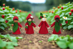 Handmade Wild Strawberry Fairy Doll by Ambrosius – Eco-Friendly Wool Felt Waldorf Toy from Eco Flower Fairies LLC