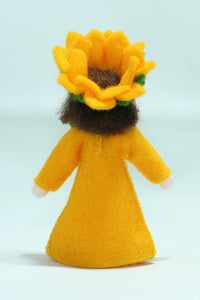 Sunflower Fairy Doll – 2.5" & 3" Handmade Felt Waldorf Decoration by Ambrosius