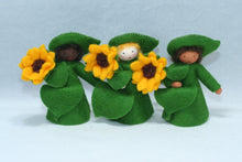 Sunflower Fairy Doll – 2.5" & 3" Handmade Felt Waldorf Decoration by Ambrosius