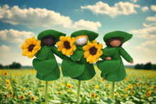 Sunflower Fairy Doll – 2.5" & 3" Handmade Felt Waldorf Decoration by Ambrosius