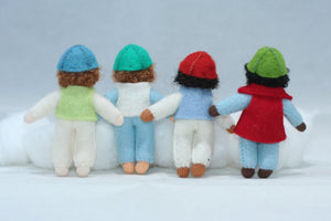 Dollhouse Toddler Sibling – 2.5” Handmade Felt Waldorf Doll by Ambrosius