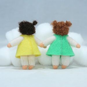 Dollhouse Toddler Sibling – 2.5” Handmade Felt Waldorf Doll by Ambrosius