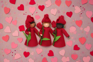 Tulip Fairy Doll – 2.5", 3" & 3.5"  Handmade Felt Waldorf Decorations by Ambrosius