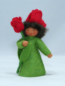Handmade Tulip Fairy Doll by Ambrosius – Eco-Friendly Wool Felt Waldorf Toy from Eco Flower Fairies LLC