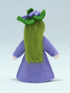 Sweet Violet Fairy Doll – 2.5" Handmade Felt Waldorf Decoration by Ambrosius