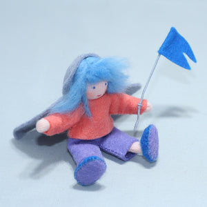 Naturekin World - Wind Child Doll – 3.5" Handmade Felt Waldorf Decoration by Ambrosius