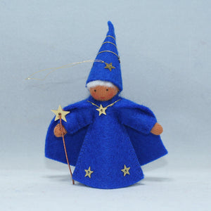 Handmade Night Sky Wizard Doll by Ambrosius – Eco-Friendly Wool Felt Waldorf Toy from Eco Flower Fairies LLC