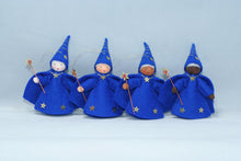 Night Sky Wizard Doll – 2.5" Handmade Felt Waldorf Decoration by Ambrosius