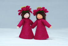 Zinnia Fairy Doll – 2.5" & 3" Handmade Felt Waldorf Decorations by Ambrosius