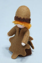 Acorn Prince (miniature standing felt doll, fruit hat) - Eco Flower Fairies LLC - Waldorf Doll Shop - Handmade by Ambrosius