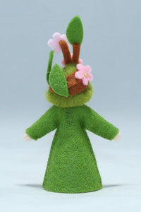 Apple Blossom Prince (miniature standing felt doll, flower hat) - Eco Flower Fairies LLC - Waldorf Doll Shop - Handmade by Ambrosius