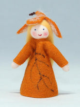 Beech Fairy (miniature standing felt doll, leaf hat) - Eco Flower Fairies LLC - Waldorf Doll Shop - Handmade by Ambrosius