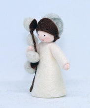 Catkin Prince (miniature standing felt doll, holding flower)