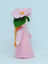 Sweet Briar Fairy (miniature standing felt doll, flower hat)