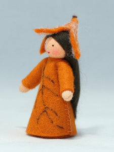 Beech Fairy (standing felt doll, leaf hat) - Eco Flower Fairies - Waldorf Doll Shop - Handmade by Ambrosius