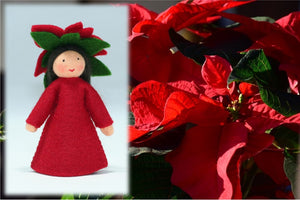 Poinsettia Fairy | Waldorf Doll Shop | Eco Flower Fairies | Handmade by Ambrosius