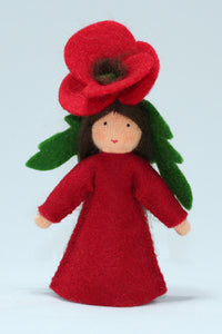 Red Poppy Fairy | Waldorf Doll Shop | Eco Flower Fairies | Handmade by Ambrosius